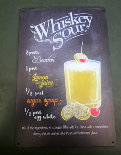Metallschild whisky sour - metallschild,