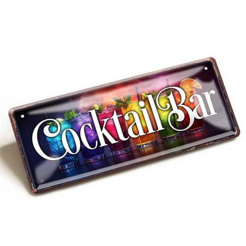 Blechschild cocktail bar - cocktail,