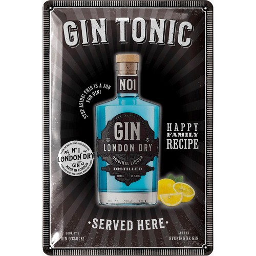 Lanolu blechschild gin - gin, tonic