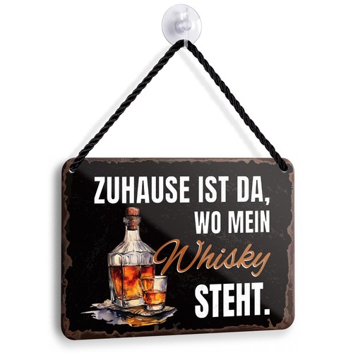 Blechschild zuhause whiskey - blechschild,