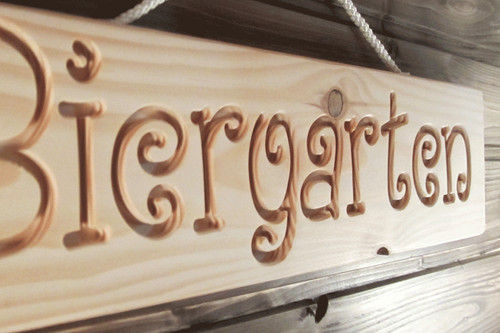 Biergarten holz dekoschild - biergarten,