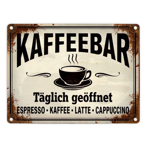 Kaffeebar metallschild - metallschild, in