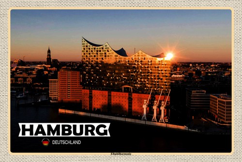 Blechschild 18x12 hamburg - blechschild,
