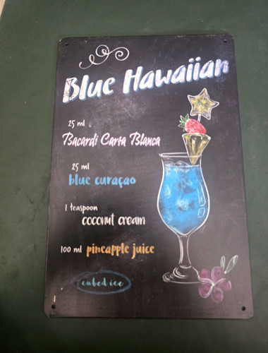 Metallschild blue hawaiian - metallschild,