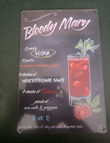 Metallschild bloody mary - bloody,