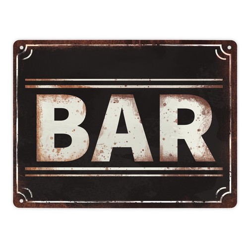 Bar metallschild 21x28 - bar,