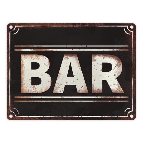 Bar metallschild 15x20 cm - metallschild,