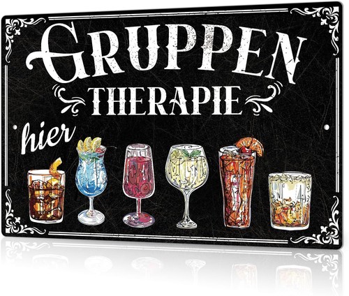 Metallschild gruppentherapie - metallschild,