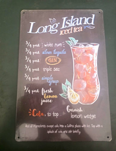 Metallschild long island iced - island,