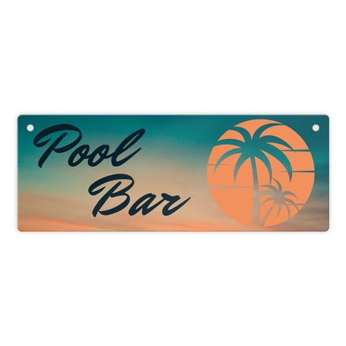 Pool bar metallschild mit - pool,