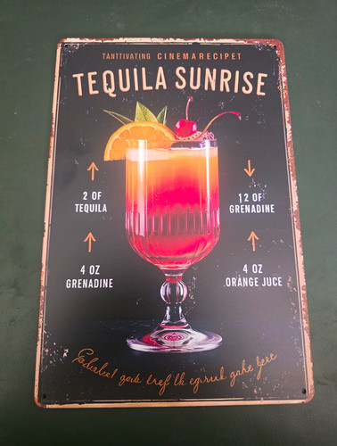 Metallschild tequila sunrise - metallschild,