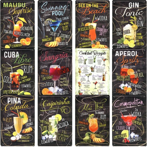 Blechschilder 20x30cm cocktail - blechschilder,