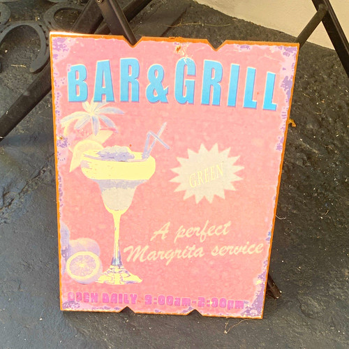 Holzschild bar grill - bar,