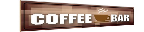 Holzschild 10x46 kaffee - cm,
