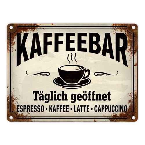 Kaffeebar metallschild - kaffeebar,