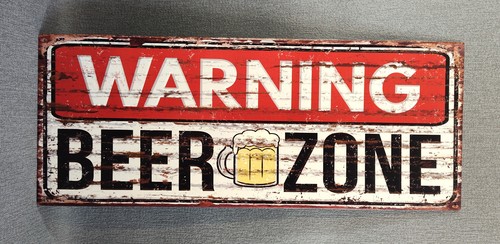 Blechschild warning beer zone - warning,