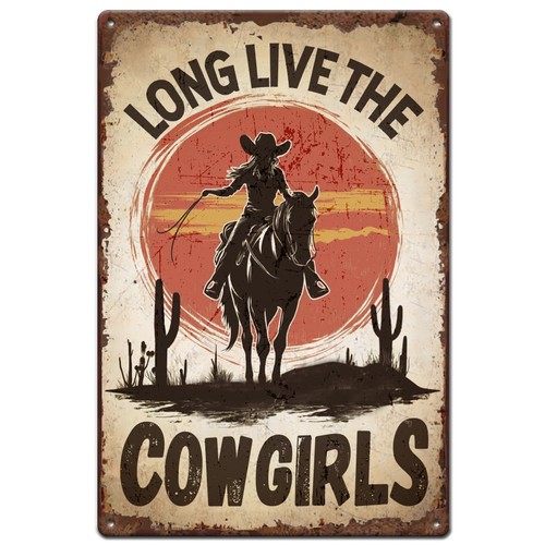 Metallschild retro western - metallschild,