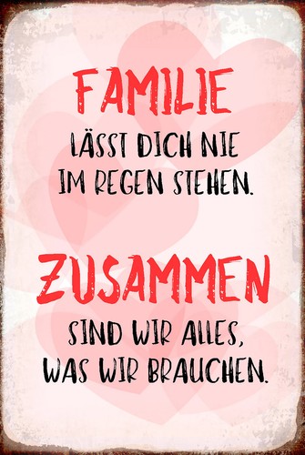 Blechschild 18x12 familie - blechschild,
