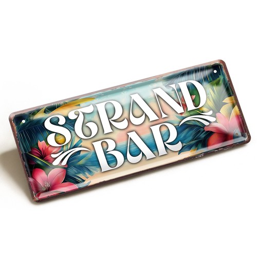 Blechschild strand bar 28x12cm - blechschild,