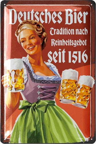Retro blechschild bier - blechschild,