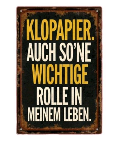 Blechschild klopapier - blechschild, wc