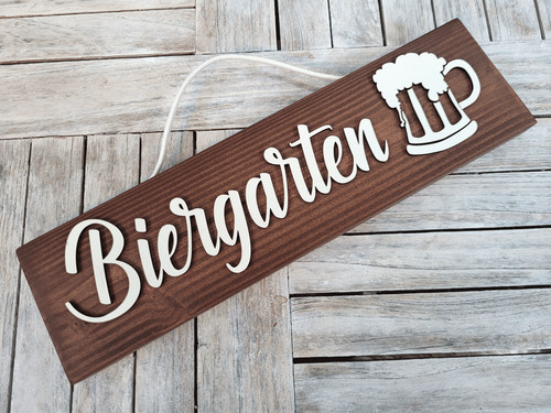 Biergarten holzschild mit 3d - -,