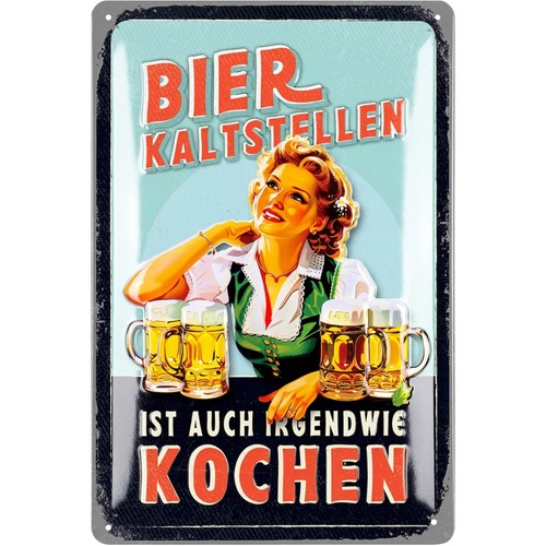 Retro blechschild bier lustige - blechschild,