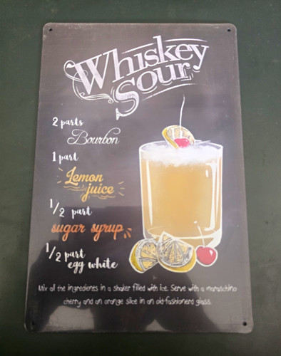Metallschild whiskey sour - metallschild,