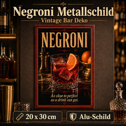 Negroni metallschild 20x30 - negroni,