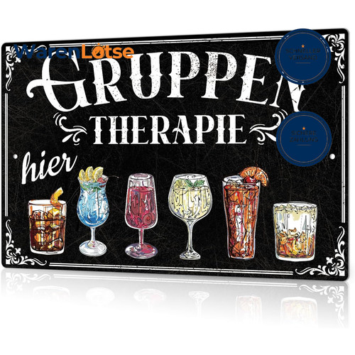 Metallschild gruppentherapie - metallschild,