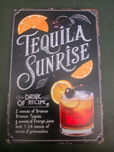 Metallschild tequila sunrise - metallschild,