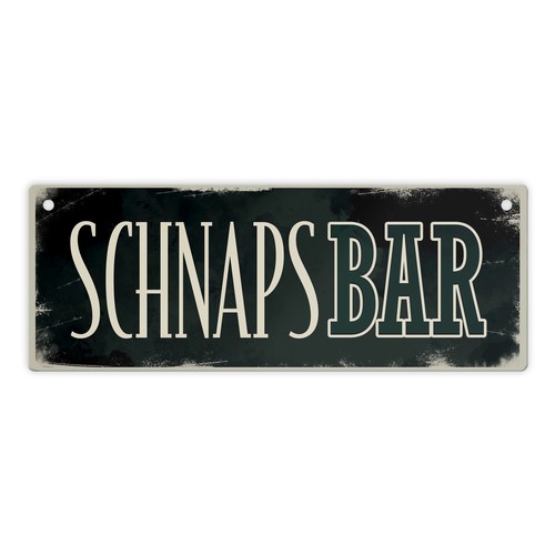 Schnapsbar metallschild - schnapsbar, im